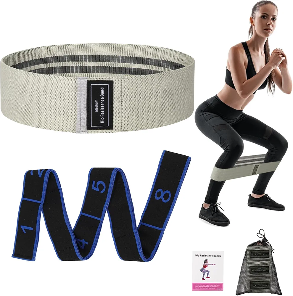 Fabric Resistance Bands Set,Exercise Bands for Legs and Booty,Different Levels Elastic Bands for Yoga,Pilates,Home Fitness,Strength Training,Physical Therapy,Workout Bands for Women and Men