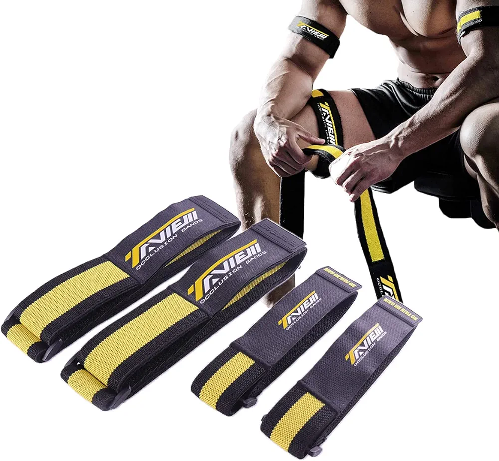 Occlusion Bands,4 Pack (2 Bicep Bands,2 Leg Bands), Comfortable Elastic Bands for Blood Flow Restriction Training and Fast Muscle Growth Without Lifting Heavy Weights