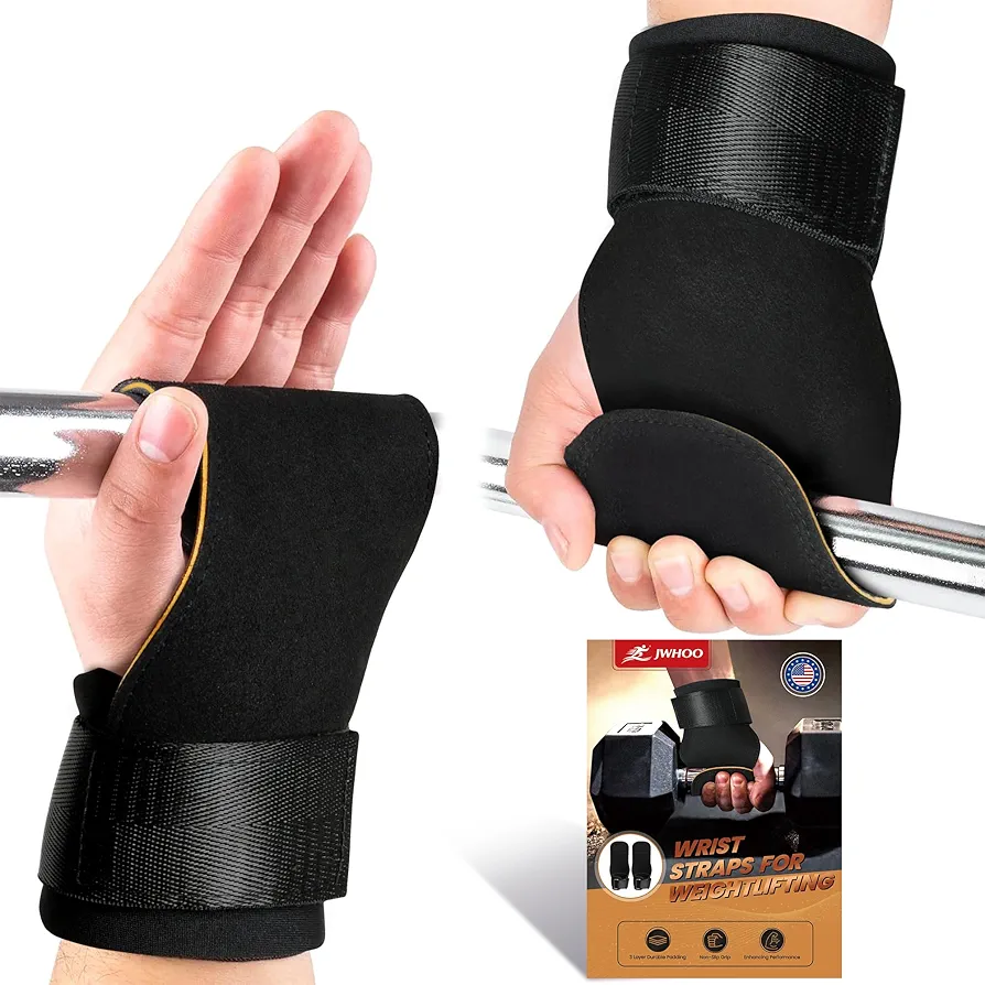 Lifting Straps Wrist Grips - 2 Triple Layer Lifting Grips, Durable Grips for Weight lifting with Adjustable Neoprene Padded, Weight Lifting Straps for Deadlift, Enhanced Grip for Hand & Wrist Protection
