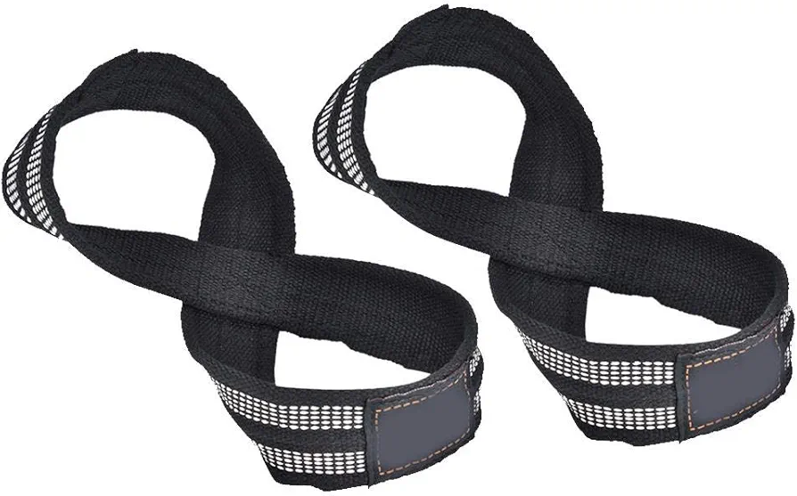 Deadlift Wrist Strap,1 Pair Figure 8 Weight Lifting Straps Dead Wrist Strap for Pull-ups Horizontal Powerlifting Gym Fitness Bodybuilding Equipment,Fine Workmanship(M)