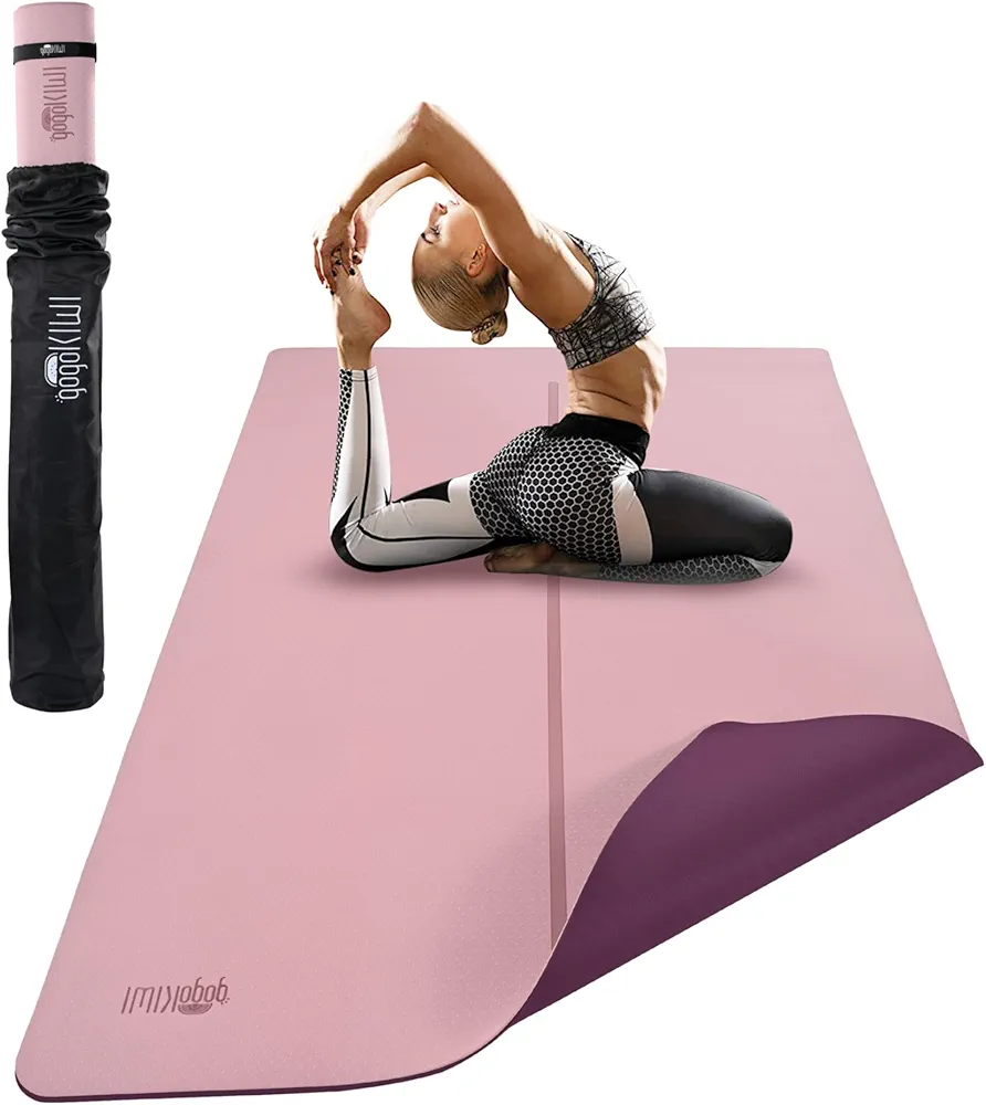Large Yoga Mat (6'x4') Extra Wide Workout Mat for Home, Non Slip Fitness & Exercise Mat for Home Gym, Yoga, Pilates, Stretching, and Floor