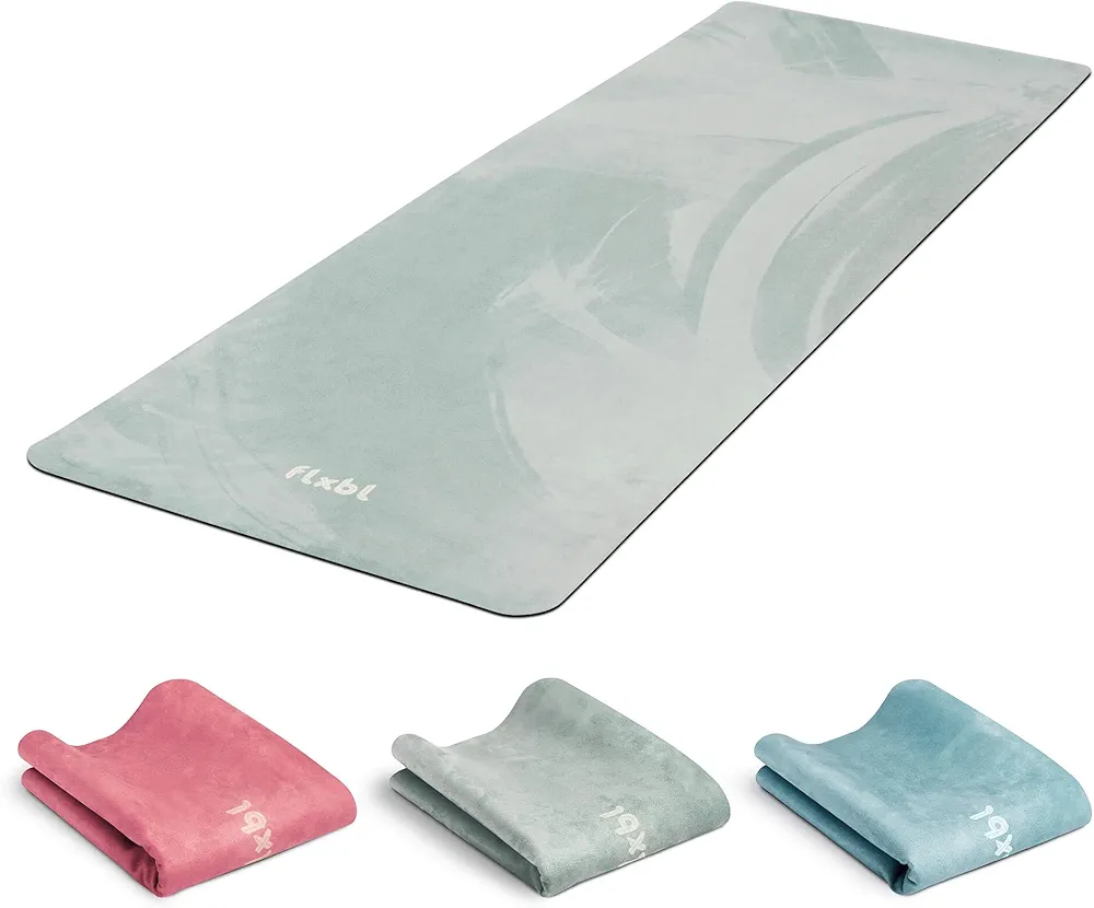 FLXBL Travel Yoga Mat and Top Layer - Thin, Light, Foldable and Washable