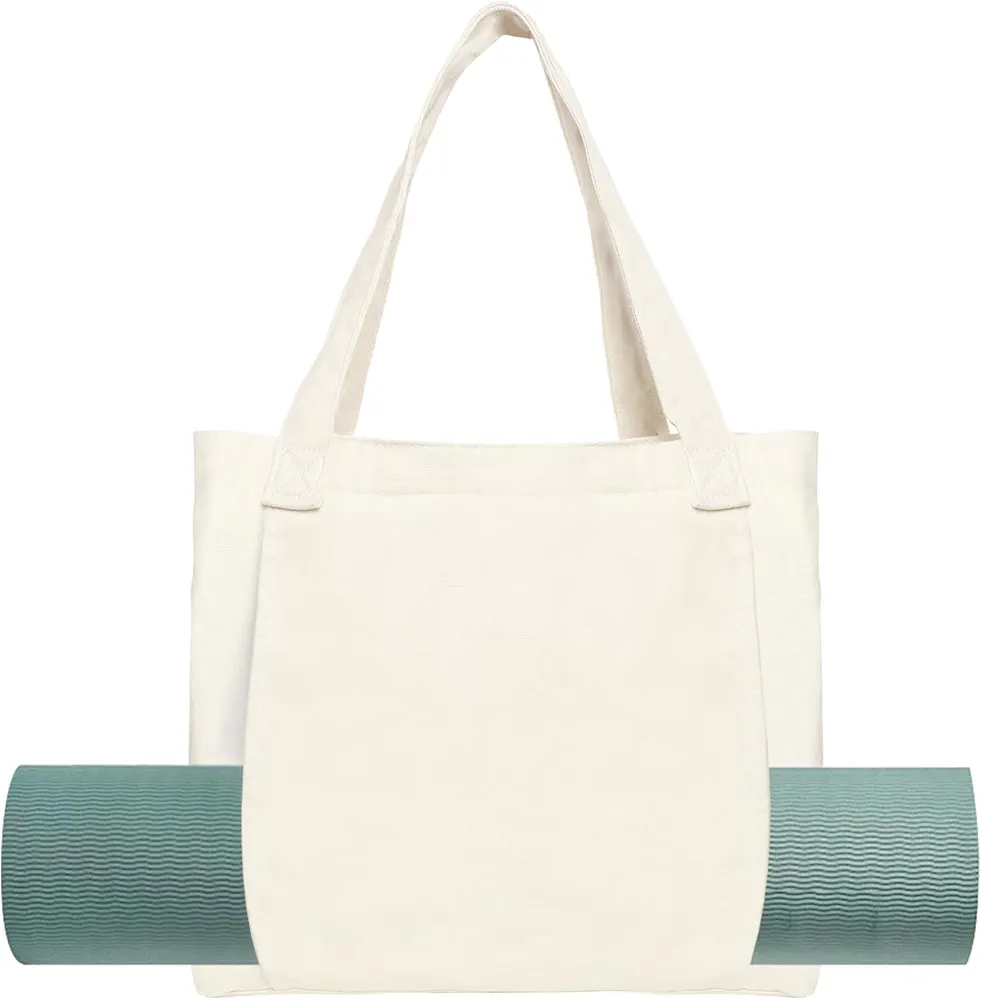 Yoga Mat Bag for Women Canvas Bag with Yoga Mat Carrier Yoga Mat Bags for Workout Pilates Travel Beach and Gym