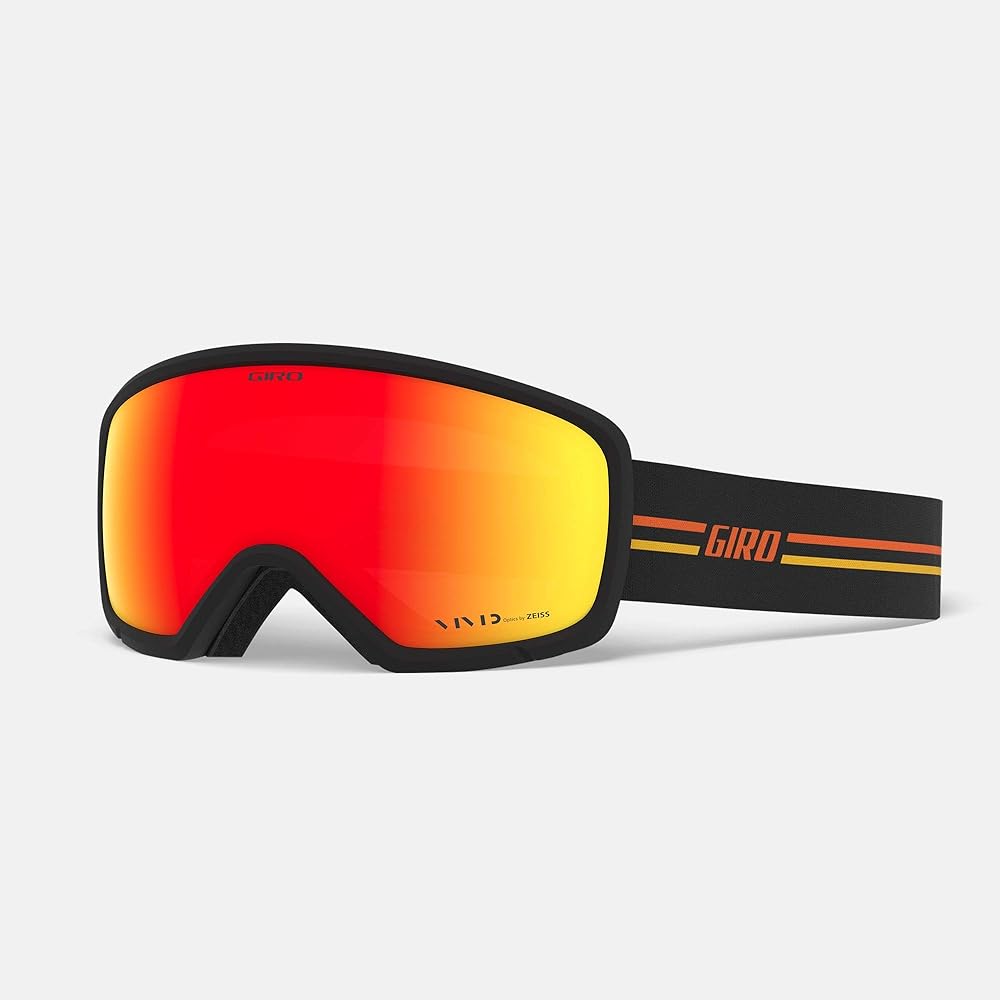 Giro Ringo Ski Goggles - Snowboard Goggles for Men, Women & Youth - GP Black/Orange Strap with Vivid Ember Lens