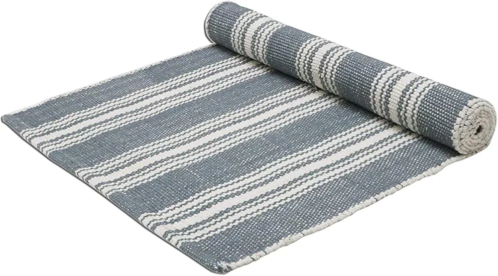 Hand Woven 100% Cotton Yoga Mat- Thick Handloom Made in India- for Gym Floor Exercise - Runner for Bedroom