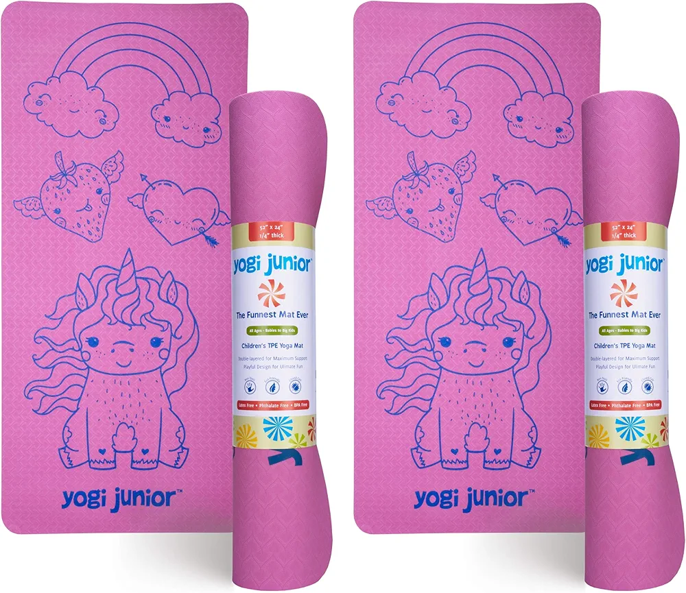 Kids Yoga Mat - PVC Free - Double Layered TPE Foam