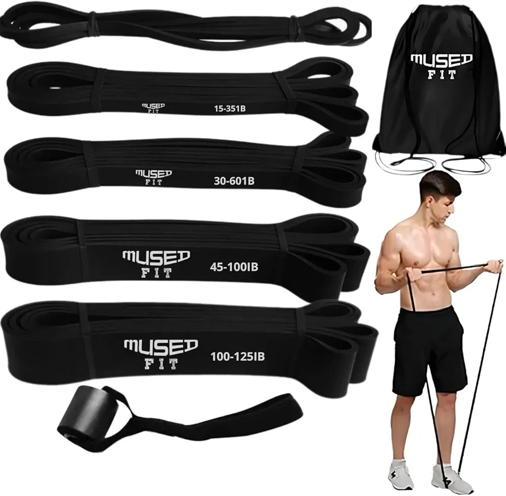Resistance Band Pull Up Assistance Bands,Set of 5 Resistance Heavy Duty Exercise Stretch Fitness Bands for Stretching Power Lifting Workout Training