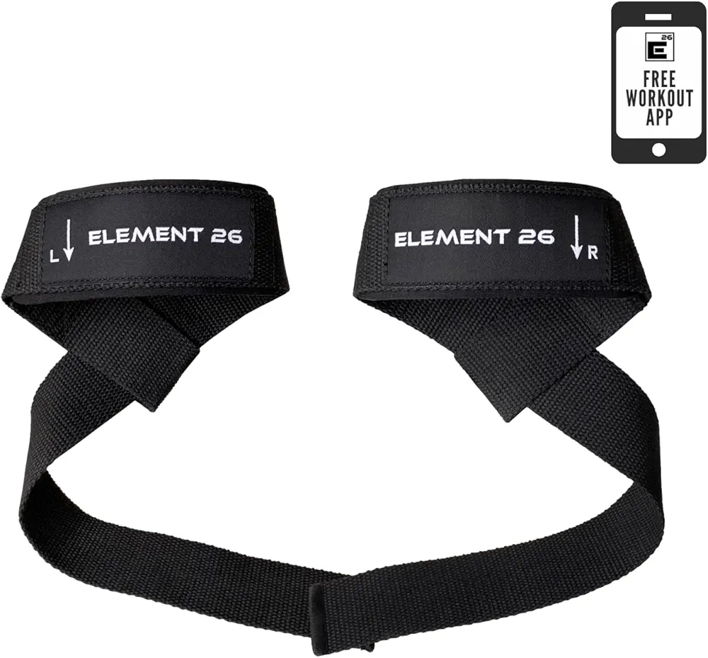 Element 26 Lifting Wrist Straps (Pair) With Guide - Wrist Straps For Weightlifting, Bodybuilding, Powerlifting, Strength Training, & Deadlift Straps - Gym Wrist Straps For Men And Women