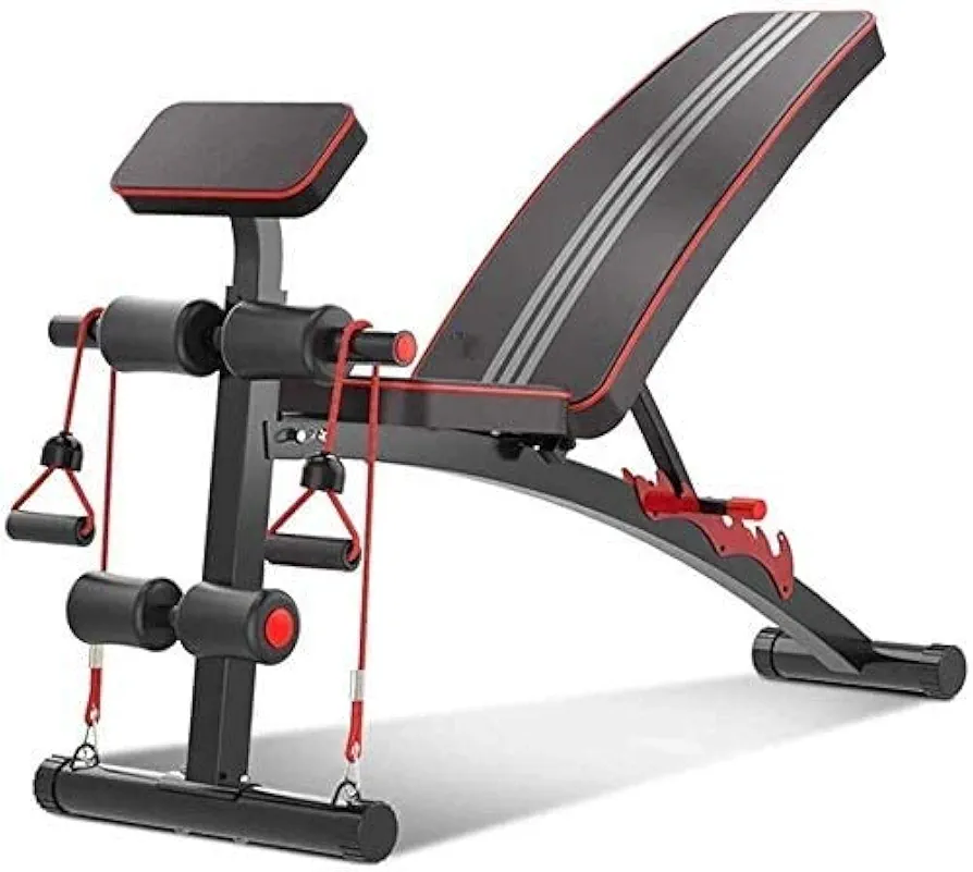 Weight Bench Foldable, Adjustable Press Exercise Gym Bench Strength Training Bench, Sit Up Incline Abs Benchs for Full Body Fitness,Black