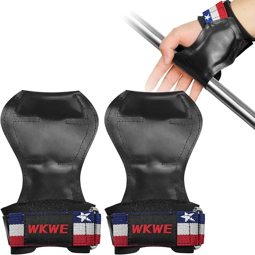 Weight Lifting Wrist Grips (Pair) for Heavy Duty Straps Powerlifting, Deadlifts, Pull Ups with Adjustable Neoprene Padded Wrist Hooks Wraps Support