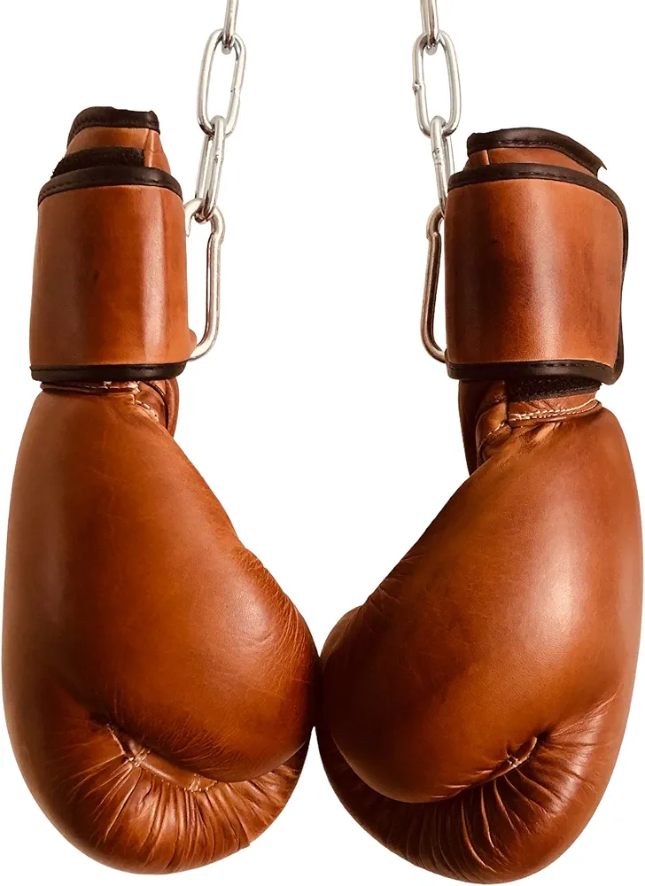 12oz PRO Version Boxing Gloves | TAN Leather Vintage MMA Training | Retro by GEOFFREY