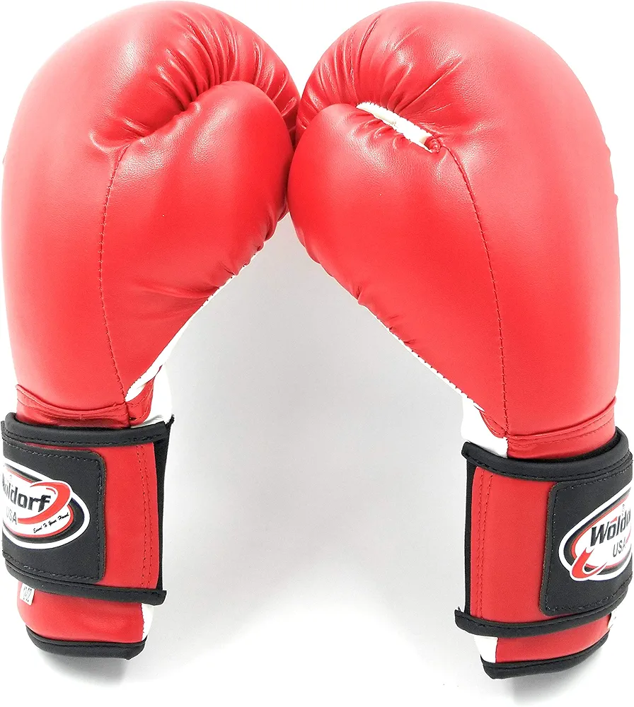 Boxing Bag Gloves in Vinyl 12oz RED Kickboxing, Grappling, Fighting Gloves, Muay Thai Training Gloves , Heavy Bag Speed Punching Gloves.