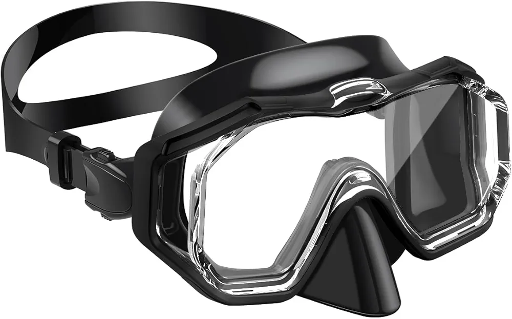 W WSTOO Swim Goggles with Nose Cover,Latest HD 3-Window Wide Vision Lens Snorkel Mask Anti-Fog Anti-Leak for Adults Youth and Kids Swimming Snorkeling Diving