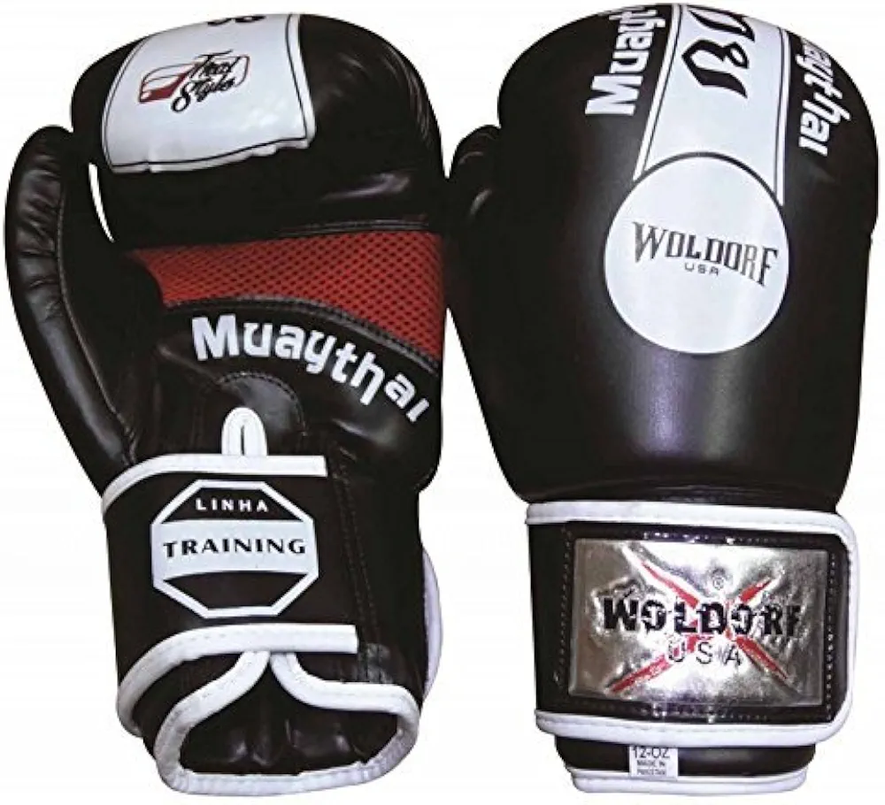 Pro Boxing Training Sparring Gloves with Punching Holes Black Fighting Gloves, Muay Thai Training Gloves, Heavy Bag Gloves for Speed Punching