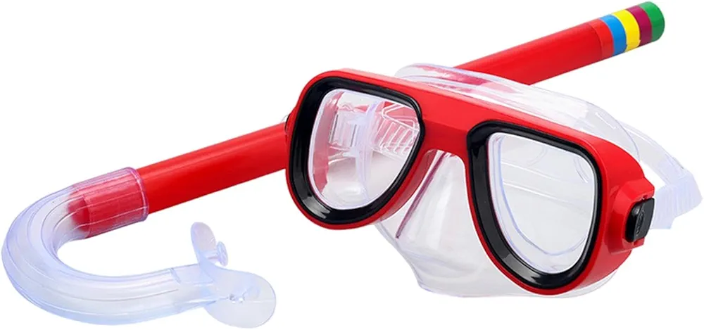 kowaku Kids Snorkel Set, Snorkel Mask Semi Dry Snorkel, Diving Mask and Snorkel Diving Goggles for Diving, Children, Ages 3-7 Kids
