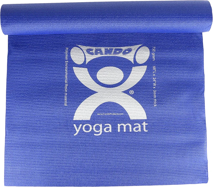 Cando 30-2400B Exercise Polymer Environmental Resin Yoga Mat, 68" x 24" x 0.12", Blue, .16" Thickness