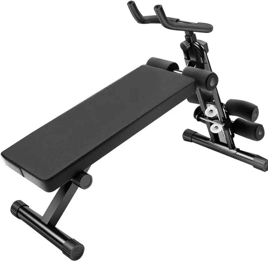 Adjustable Weight Bench Foldable, Utility Workout Bench Multifunctional Sit Up Incline Abs Benchs, for Weightlifting and Strength Training,Black