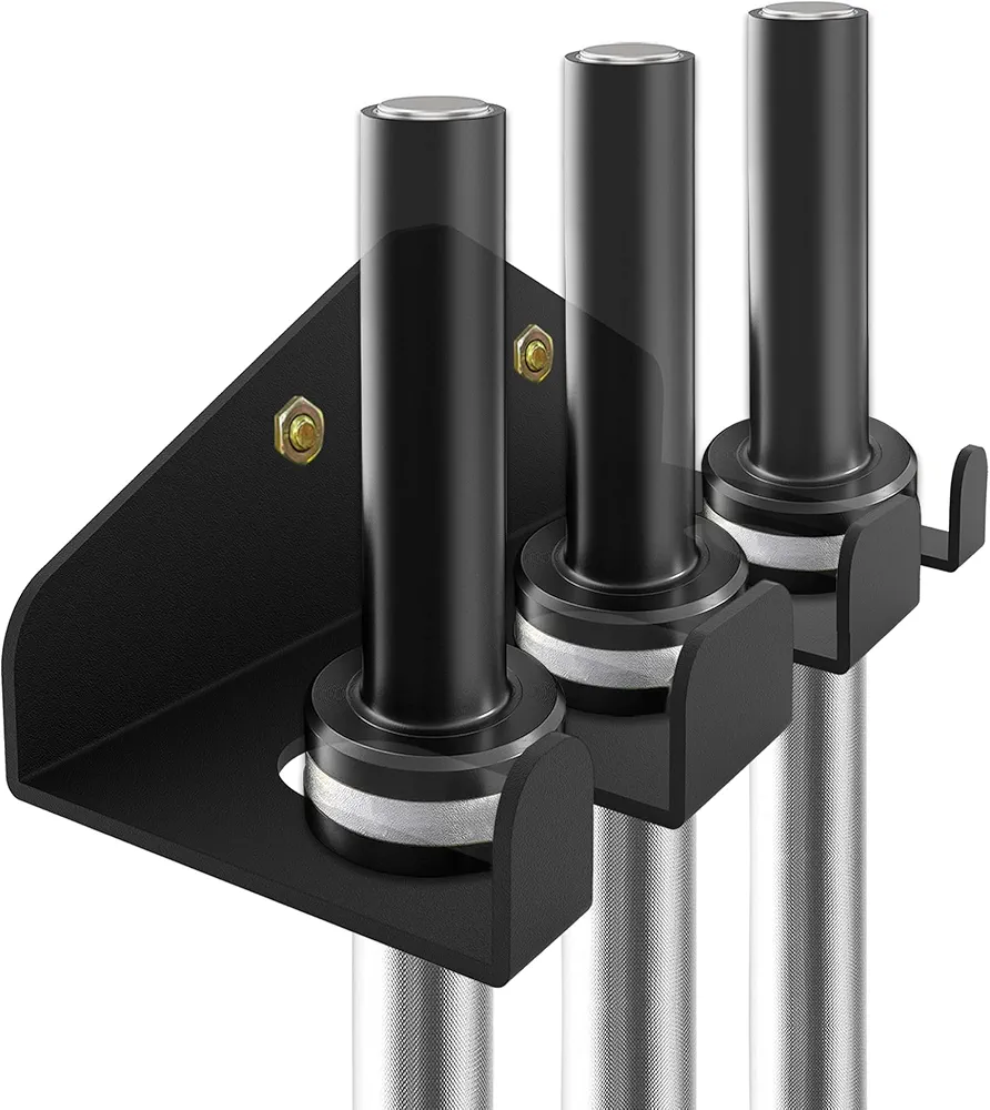 Olympic Barbell Hanger Barbell Rack Garage Gym Bar Wall Rack,Wall Mount Barbell Storage Holder Olympic Bar Hanger, Holds Under 33mm Bar Size