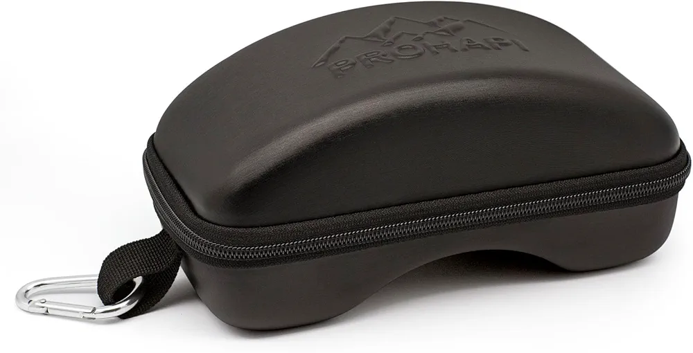 Snow Goggles Case, Semi Hard EVA Ski Goggles Case with Aluminum Bag Strap & High-Performance Proof Zipper - Compact & Lightweight Travel Carrying Snowboard Goggles Bag