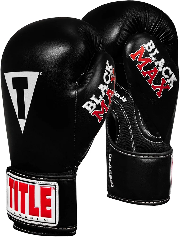 Title Classic Black Max Boxing Gloves, Black, 8 oz