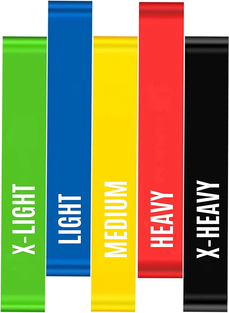 Serenily Resistance Bands for Working Out - Loop Resistance Bands for Men & Women. Exercise Bands for Yoga, Pilates, Stretching & Physical Therapy. 5 Set Elastic Workout Bands with Instruction Guide