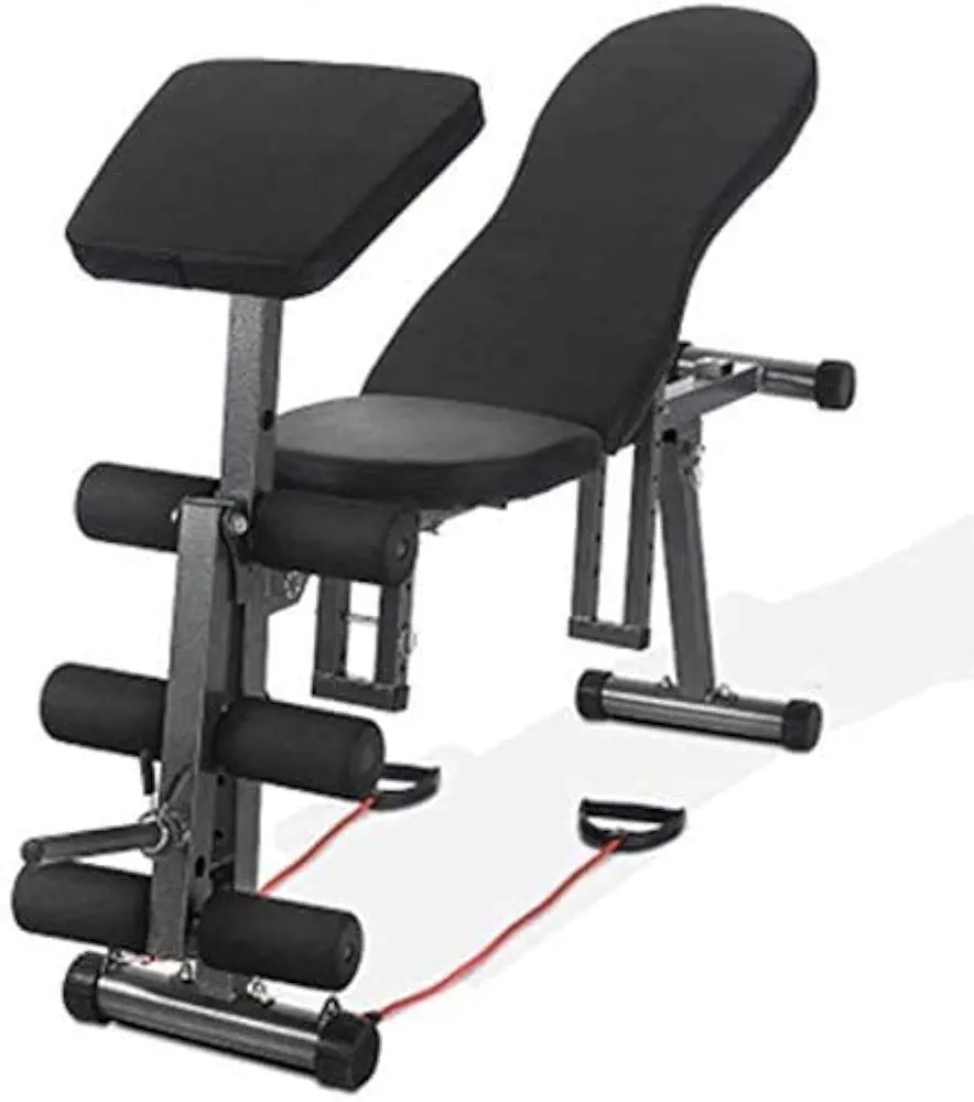 Weight Bench Foldable, Adjustable Press Exercise Gym Bench Sit Up Incline Abs Benchs, Flat Bench for Weightlifting and Strength Training,Black