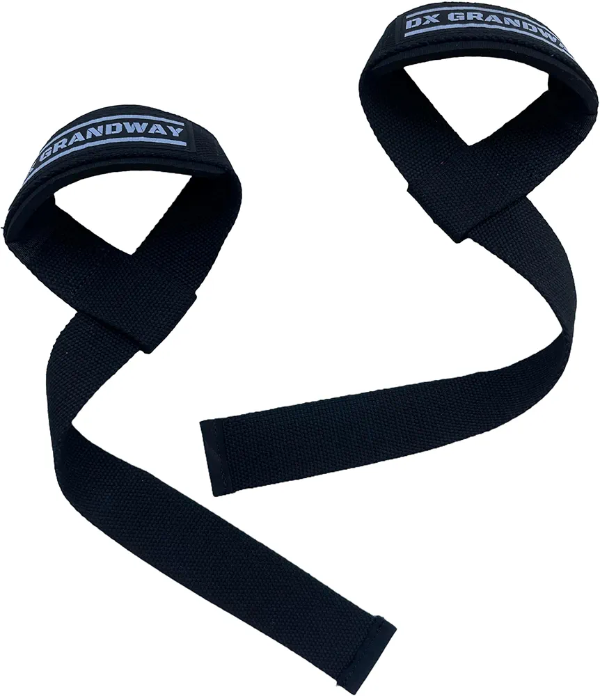 Lifting Wrist Straps 24 inches for Weightlifting, Bodybuilding, Powerlifting, Strength Training, & Deadlifts - Padded Neoprene Cotton Durable Comfortable Professional Excercise Straps Olmypic Lifting Wrist Staps Work Out Essential Black Color