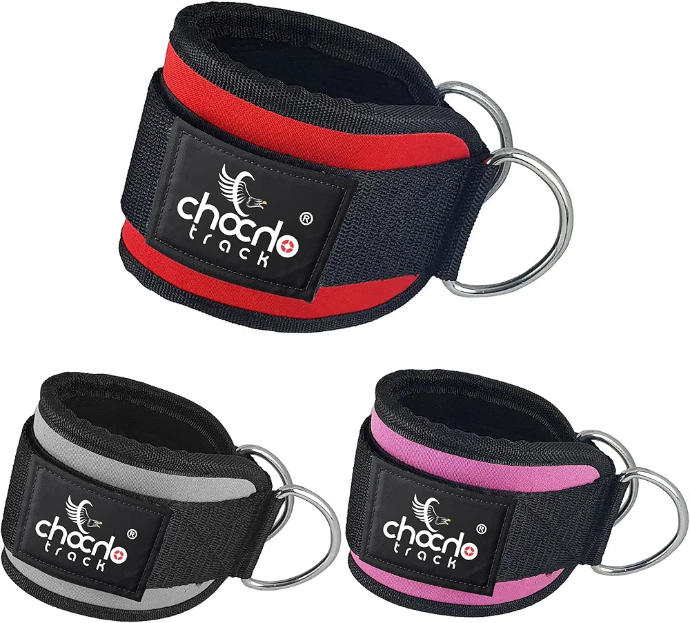 Chocho Ankle Straps Weight Lifting Fitness Double D Ring Strap for Cable Machines for Kickbacks, Glute Workouts, Leg Extensions, Curls, and Hip Abductors for Men and Women