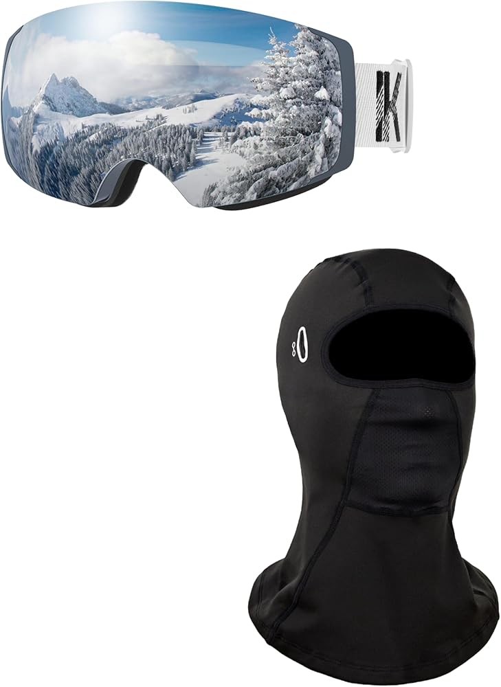 Interchangeable Magnetic Ski Goggles and Ski Face Mask Balaclava