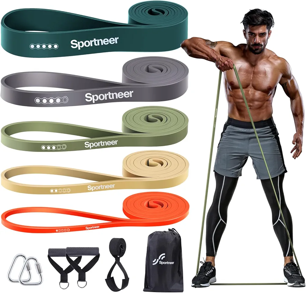 Resistance Bands for Working Out: Pull Up Bands 5-130lb 5 Levels Exercise Bands Workout Bands Set with Handles & Door Anchor Pull Up Assist Bands for Men Women Resistance Training