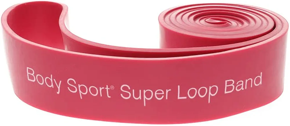 Body Sport Super Loop Band 41-Inch, Latex, Exercise Chart Included – Bands for Working Out – Exercise Band