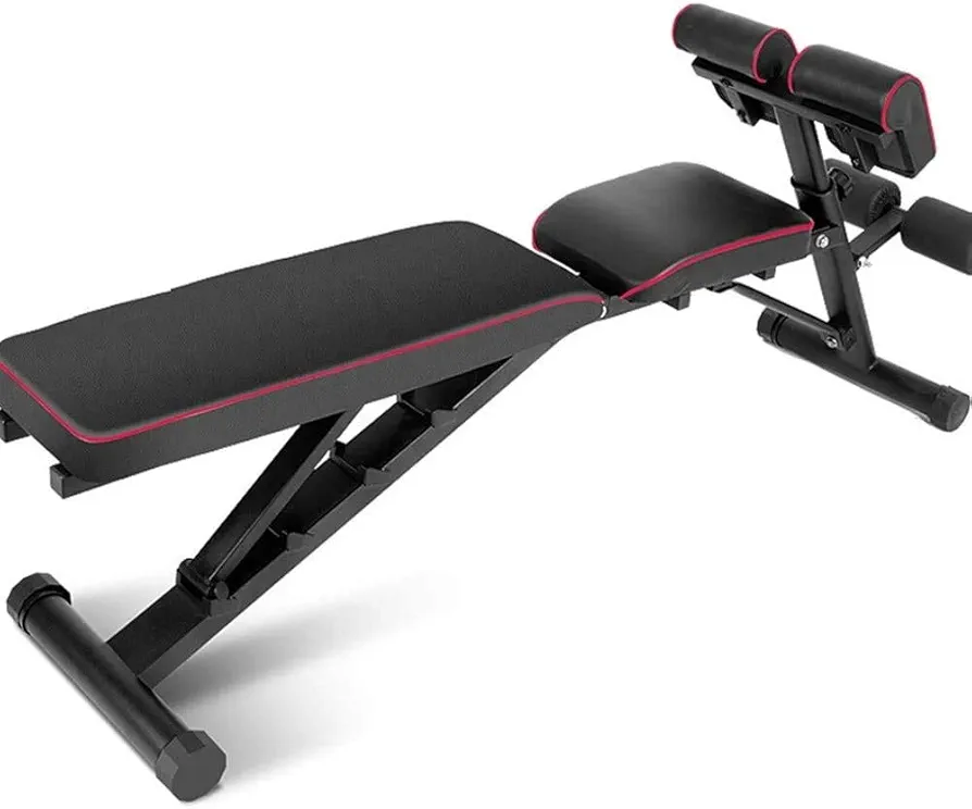 Weight Bench Adjustable, Utility Workout Bench Foldable Sit Up Incline Abs Benchs, for Full Body Upright, Incline, Decline, and Flat Exercise,Black