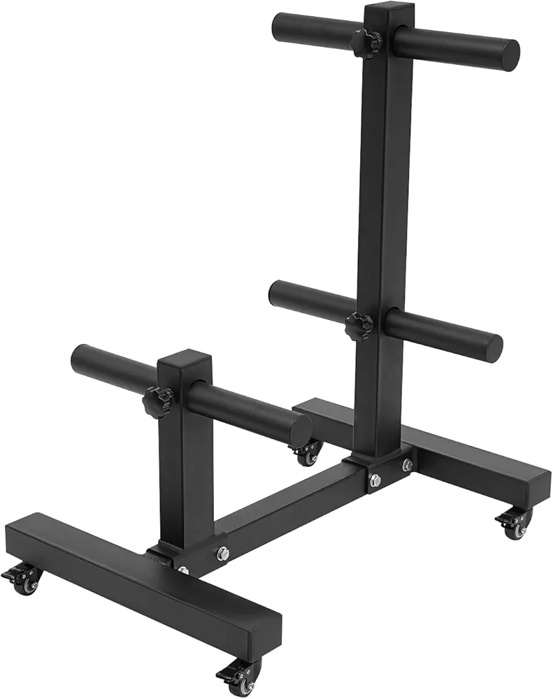 2-inch Barbell Plate and Dumbbell Racks Tree Plate Storage Weight Tree Stand Olympic Plate Rack Weight Bumper Plate Holder with Wheels for Home or Garage Gym Load-bearing 1102.3lbs