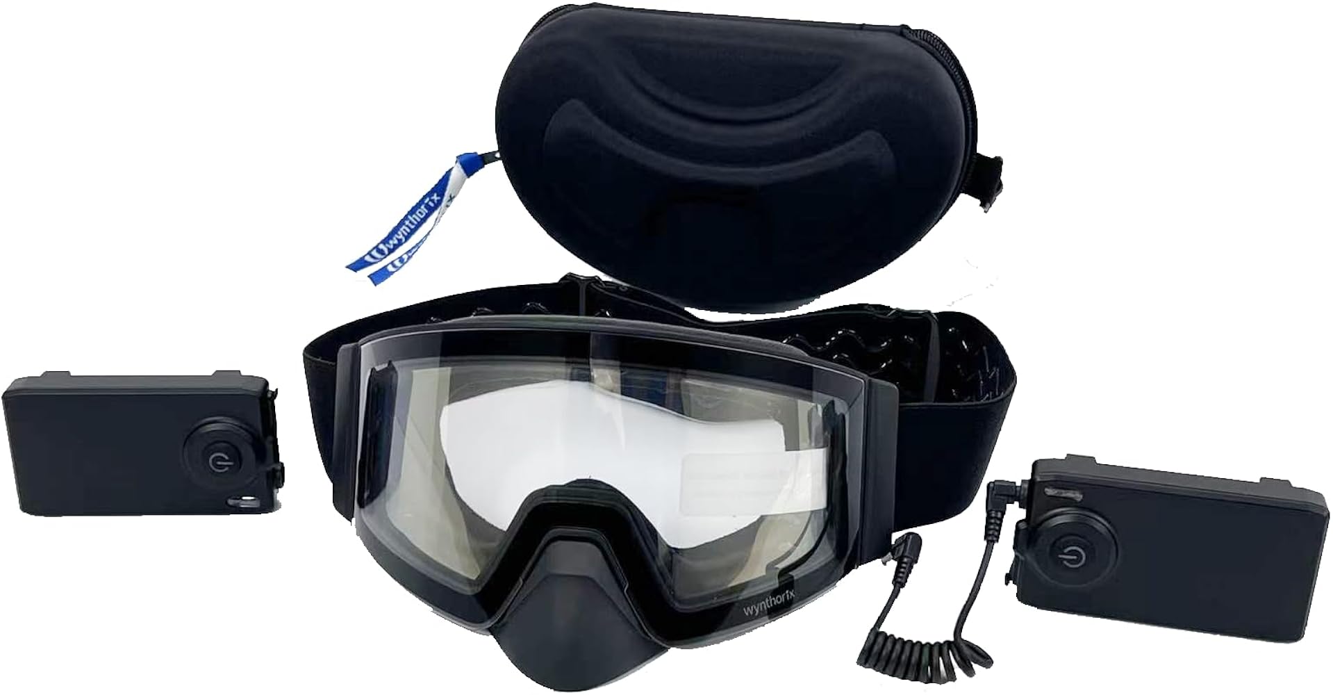 Heated Goggles Snowmobile Anti-Fog Magnetic Interchangeable Frameless 100% UV Lens OTG Electric Ski Goggle