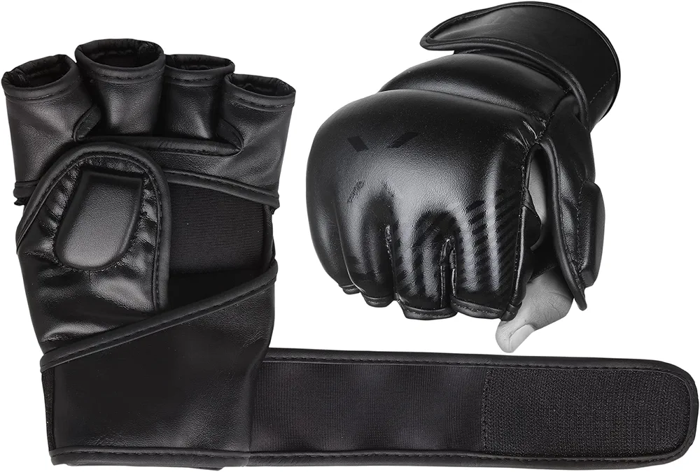 MMA Gloves for Men & Women Training Grip Wristwrap Gloves for Practice Boxing Fighting Gloves Fingerless Kickboxing Gloves for Adult Taekwondo Gloves Lightweight Youth Karate Sparring Gloves