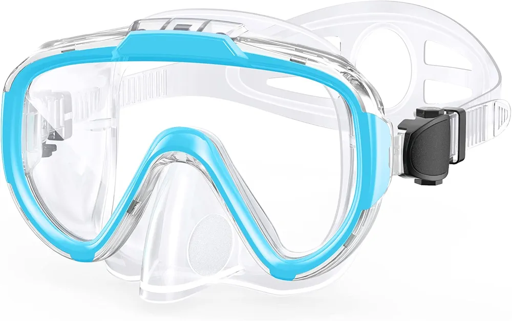 Swim Goggles Adult Kids, Anti Fog Swimming Goggles with Nose Cover,No Leaking Clear Snorkel Dive Mask 180 Wide View Men Women Youth Boys Girls