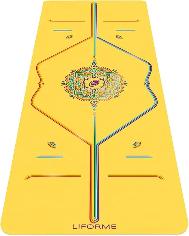 Liforme Printed Yoga Mat Collection - Free Yoga Bag Included - Patented Alignment System, Warrior-like Grip, Non-Slip, Eco-friendly, Sweat-resistant, Long, Wide and Thick for Comfort