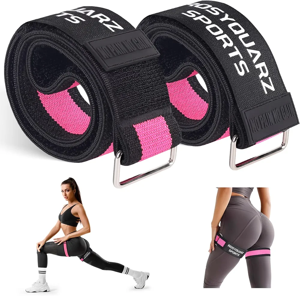 Booty Bands for Working Out, Blood Flow Restriction Bands for Women/Men, Adjustable Velcro Occlusion Resistance Bands BFR Training Bands for Glutes & Hip Building 2 Pack