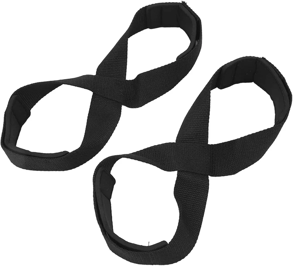 VGEBY 2PCS Figure 8 Loop Lifting Straps, Antislip Wearproof Powerlifting Wrist Wraps for Deadlift Rowing