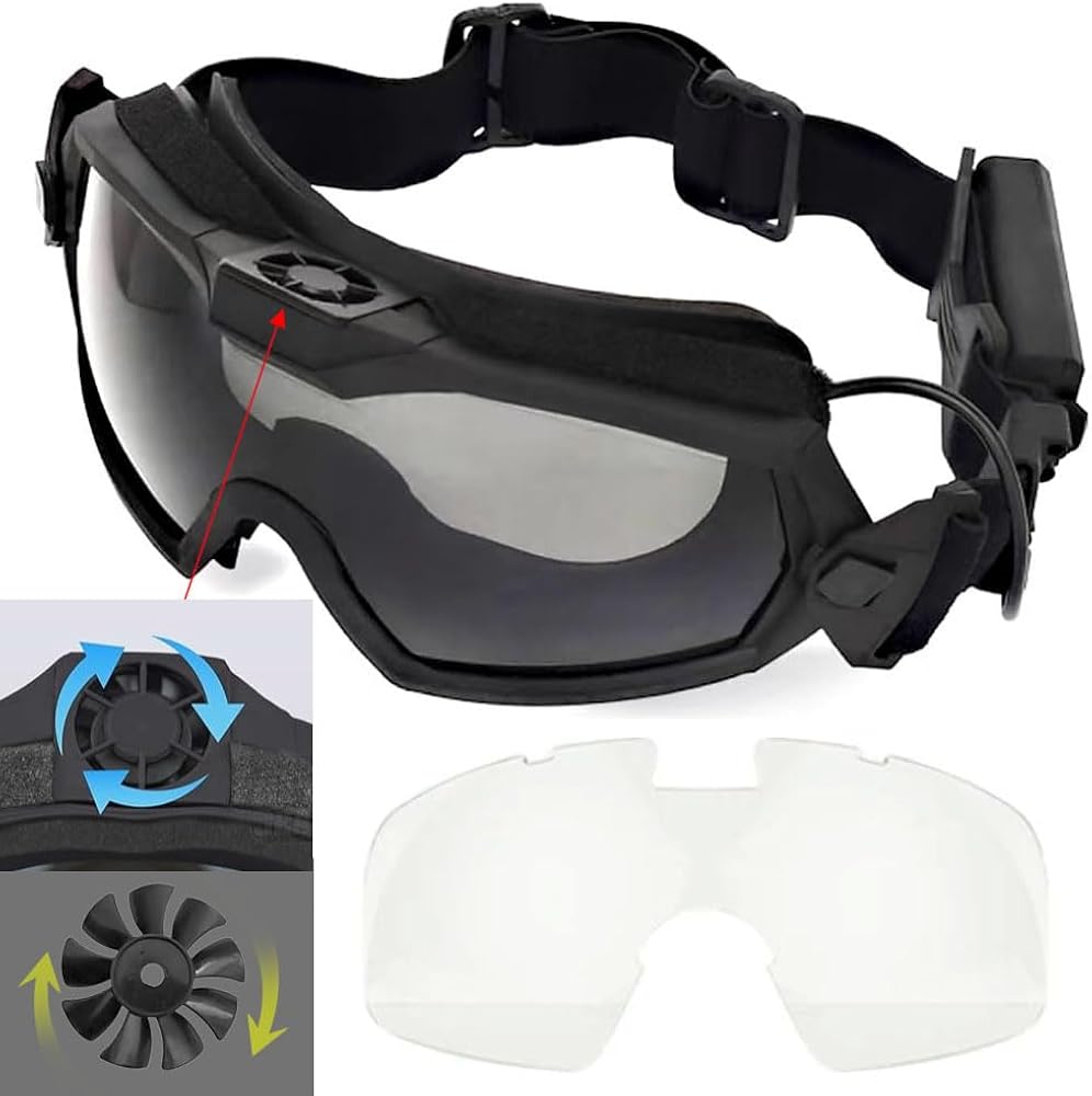 HANSTRONG GEAR Airsoft Goggles Anti Fog with Fan and Interchangeable Lens Military Shooting Safety Goggles & Glasses