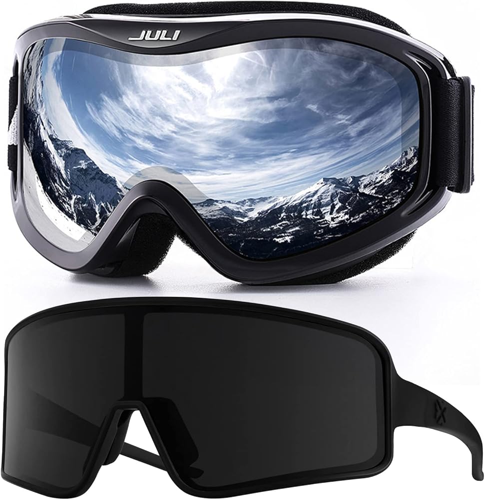 JULI Eyewear MAXJULI Ski Goggles for Men Women & Polarized Sunglasses for Men Women