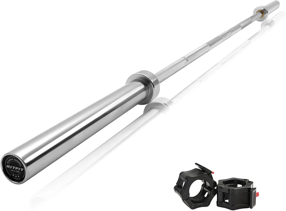 RITFIT 7FT Olympic Barbell for Strength and Weightlifting Training - 2 Inch Olympic Bar for Squat, Deadlift, Bench Press, Curl, Overhead Press - 500lbs/1000lbs/1500lbs Capacity
