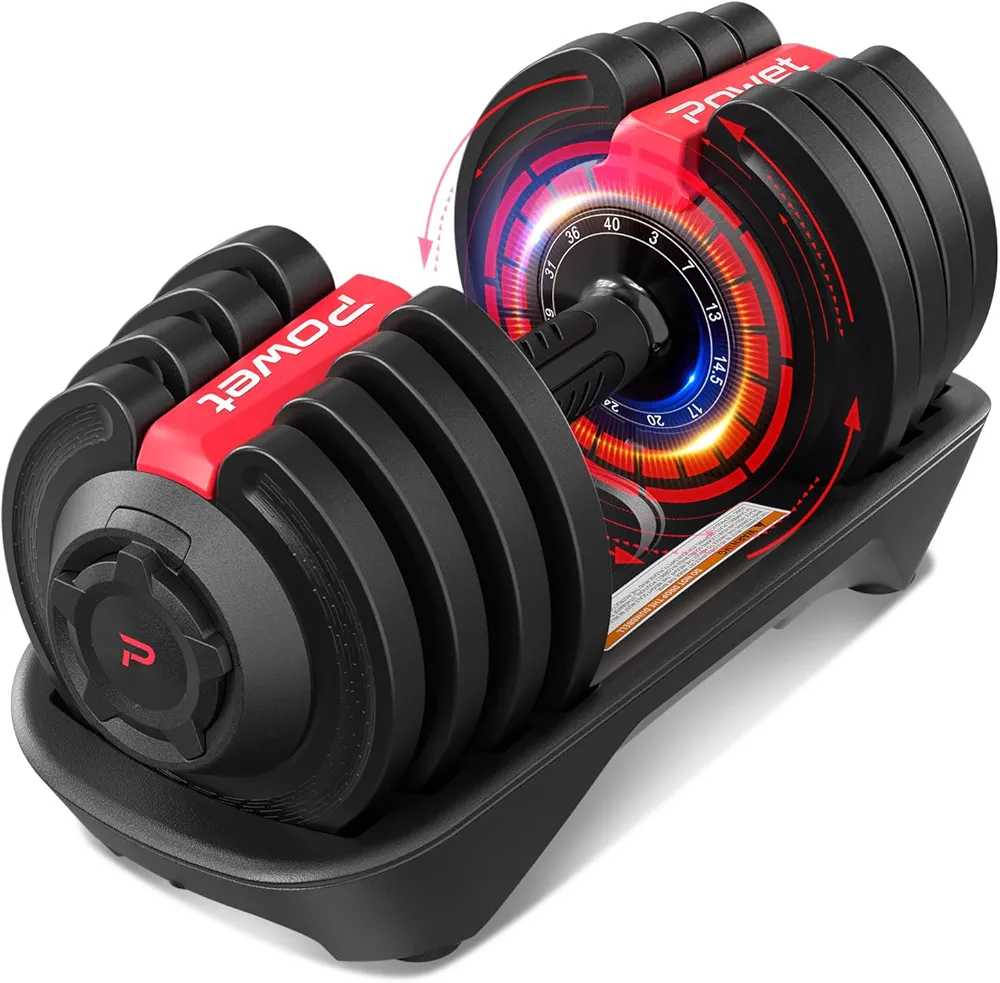 Adjustable Dumbbell Set, 40LB to 3LB Weight Set, 12 Free Weights Adjustable Dumbbell Set for Home Gym with Tray 1-Sec Fast Adjustable for Men Women