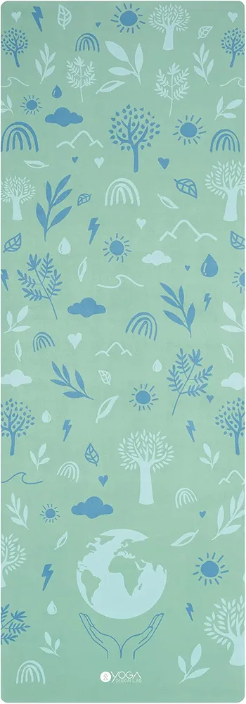 Yoga Design Lab Earth Yoga Mat - 2-in-1 (Mat + Towel) - Best For Hot Practices