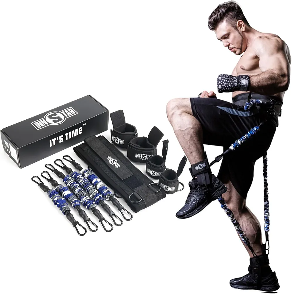 INNSTAR Vertical Jump Trainer Leg Strength Resistance Bands Set for Basketball Triple Jump Football Volleyball Training Provide of Customized Services