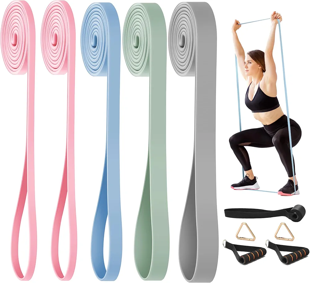 Resistance Bands for Working Out, Elastic Exercise Bands Resistance, Chin Up Assistance Pull Up Long Resistance Bands, 5-85 Lbs Resistance Bands Set with Door Anchor, Weight Muscle Strength Training
