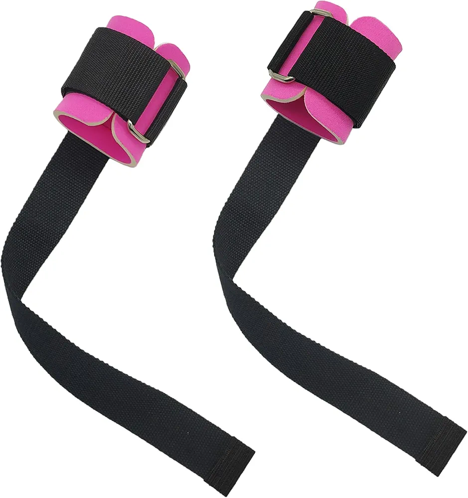 1pair Wrist Straps for Weightlifting for Men Women, Comforbable Gym Exercise Lifting Wraps Wrist Protector, Adjustable for Bodybuilding, Powerlifting, Strength Training Padded Neoprene, Pink