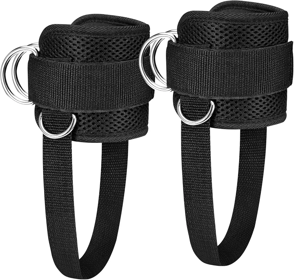 Ankle Straps for Cable Machines, Premium Ankle Cuffs to Improve Abdominal Muscles - Lift The Butts - Tone The Legs, Adjustable Comfort fit Leg Workout Strap for Men & Women