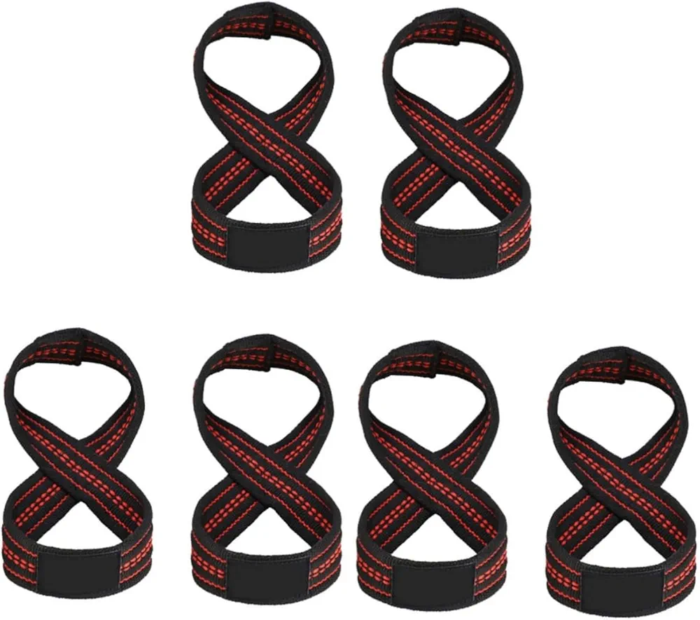Sosoport 3 Pairs Tension Band Deadlift Straps Figure 8 Belt Bro for Men Cross Training Straps Exercise Belt Workout Straps for Hands Figure 8 Deadlift Straps Tool Fitness Spandex Wrist