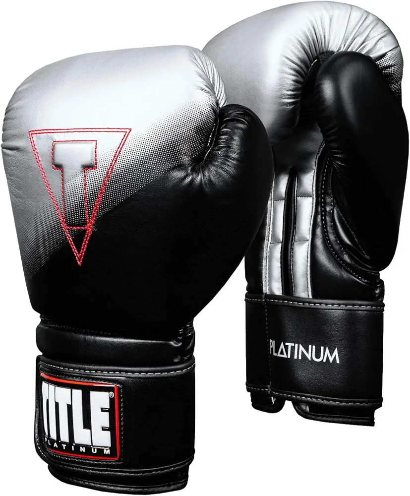 Title Platinum Proclaim Power Bag Gloves, Black/Silver, 14 oz